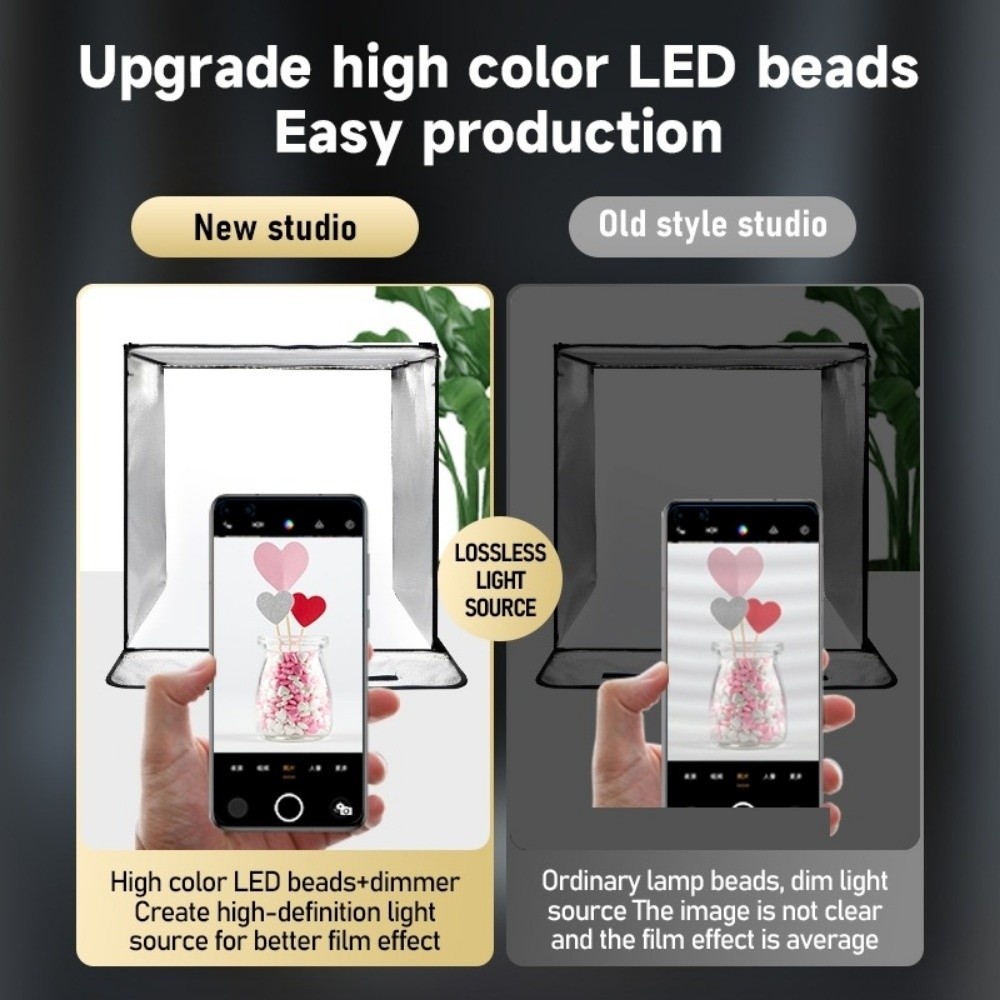 Photography Lighting And Background - กล่องไฟ LED ขนาด 45/65 ซม. แบบพกพา