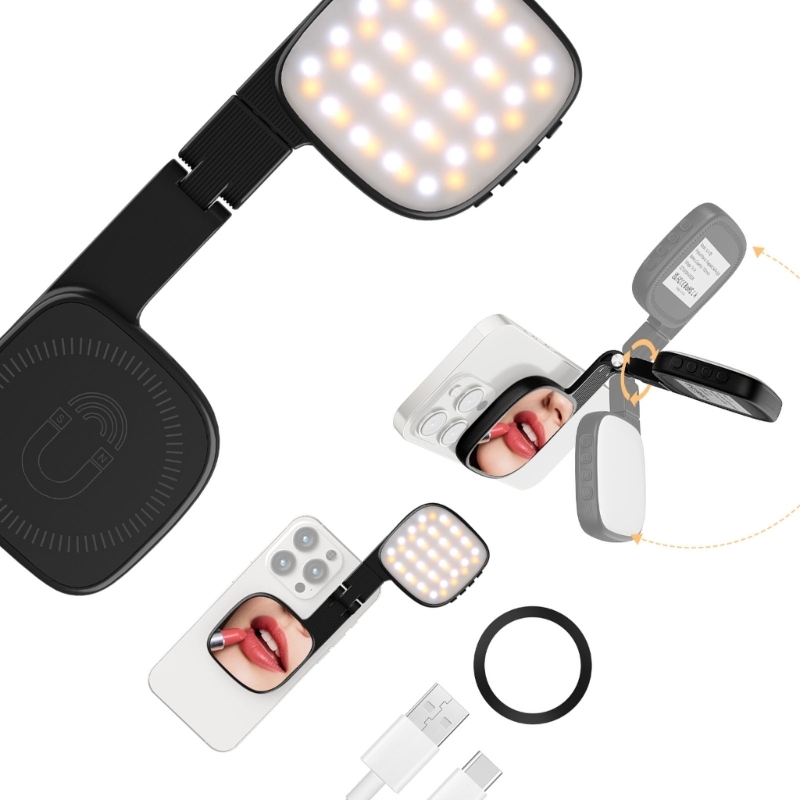 Photography Lighting Modifiers - U55B ไฟห่วงที่น่าสนใจเน้นไฟ LED เครื่องมือพกพาที่ปรับเปลี่ยนได้ อุณหภูมิสีสามสีสำหรับการถ่ายภาพมือถือ