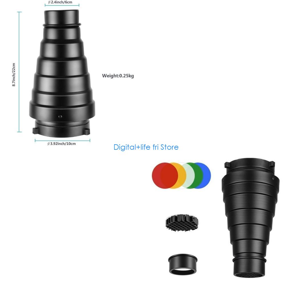 Photography Lighting Modifiers - E06D การถ่ายภาพ Metal Snoot สำหรับ Bowens