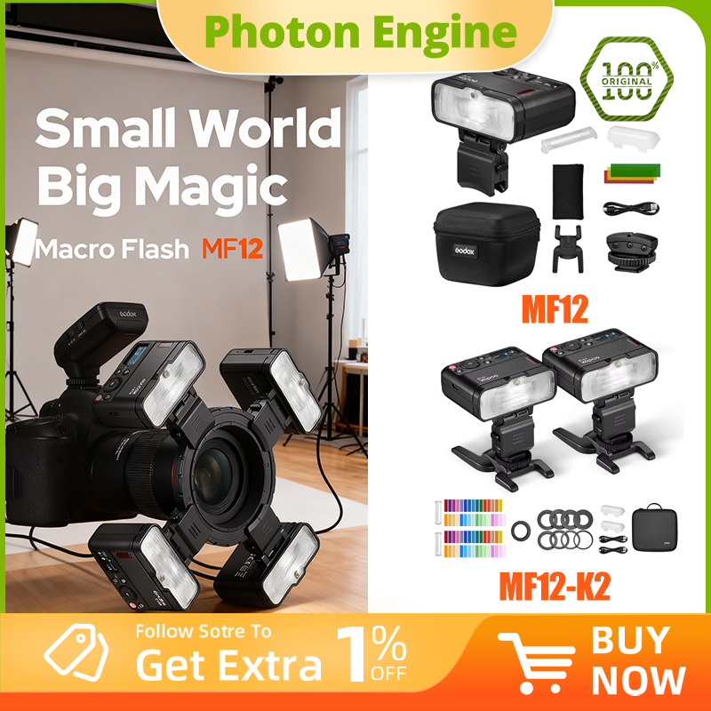 Photography Lighting Kit Godox - ชุดไฟแฟลชมาโคร Godox MF12-K2 2 ดวง พร้อมแฟลช